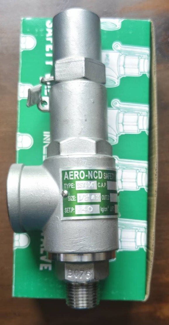 SSX104-06-40 NCD Safety relief valve Stanless size 1/2" pressure 40 bar (kg/cm2) 600 psi